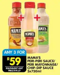 Shoprite Mama's peri-peri sauce/ peri mayonnaise/ chip-dip sauce offer