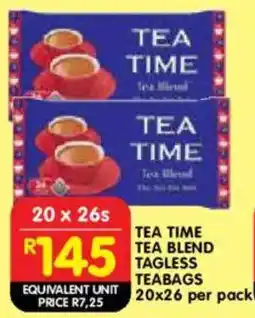 Shoprite Tea time tea blend tagless teabags offer