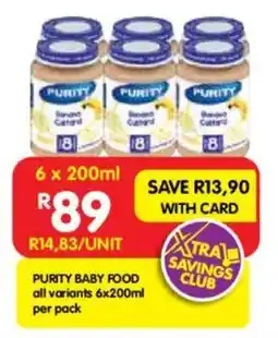 Shoprite Purity baby food offer