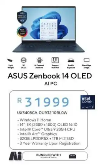 Computer Mania ASUS Zenbook 14 OLED offer