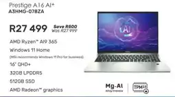 Computer Mania Msi Prestige A16 AI+ AMD Ryzen AI9 365 Laptop offer