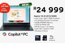 Computer Mania Acer Aspire 14 AI Intel Core Ultra 7 258V Processor Laptop offer