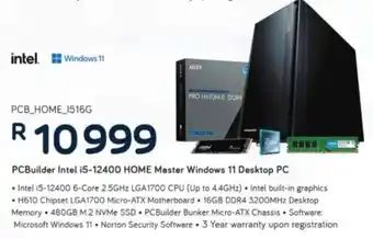 Computer Mania PCBuilder Intel i5-12400 Home Master Windows 11 Desktop PC offer