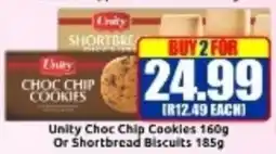 Three Star Cash and Carry Unity Choc Chip Cookies Or Shortbread Biscuits offer