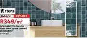 Leroy Merlin Artens Ceramic Forte Moha Square Emerald Wall Tile 300 x 600mm 81494297-Per m² offer