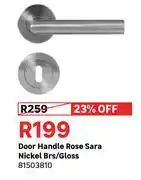 Leroy Merlin Door Handle Rose Sara Nickel Brass/Gloss 81503810 offer