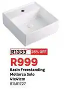 Leroy Merlin Solo Mollorca Freestanding Basin 41 x 41cm 81481727 offer
