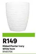 Leroy Merlin Ribbed Planter Ivory White 14cm 81485706 offer