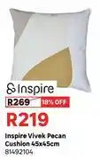 Leroy Merlin Inspire Vivek Pecan Cushion 45 x 45cm 81492104 offer