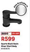 Leroy Merlin Quartz Black Basin Mixer Short Body 81493678 offer