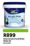 Leroy Merlin Dulux 15L Acrylic PVA Brilliant White 81504894 offer