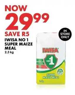 Woolworths IWISA No. 1 Super Maize Meal offer