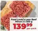 Food Lover's Market Food Lover's Lean Beef Mince 2 x 500 g offer