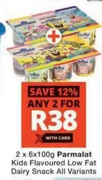 Checkers Parmalat Kids Flavoured Low Fat Dairy Snack offer