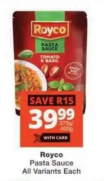 Checkers Royco Pasta Sauce offer