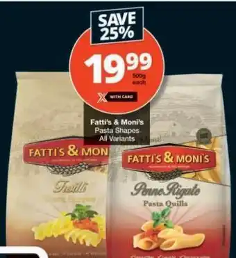 Checkers Fatti's & Moni's Pasta Shapes offer