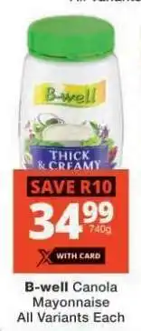 Checkers B-well Canola Mayonnaise offer