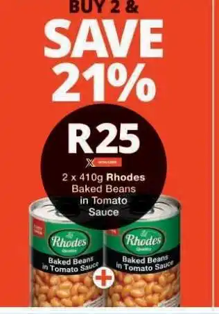 Checkers Rhodes Baked Beans in Tomato Sauce offer