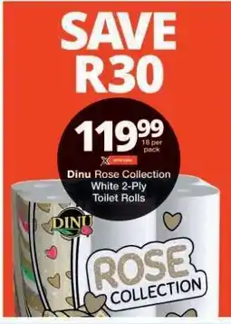 Checkers Dinu Rose Collection White 2 Ply Toilet Rolls offer