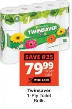 Checkers TWINSAVER 1-PLY TOILET ROLLS offer