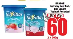 Boxer Danone Nutriday Low Fat / Full Cream Yoghurt Assorted offer