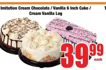 Boxer Imitation Cream Chocolate / Vanilla 6 Inch Cake / Cream Vanilla Log offer