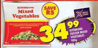 Shoprite RITEBRAND FROZEN MIXED VEGETABLES 900g offer