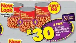 Shoprite RITEBRAND BAKED BEANS IN TOMATO SAUCE 410g offer