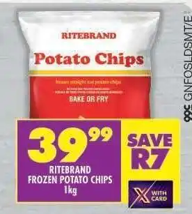 Shoprite RITEBRAND FROZEN POTATO CHIPS 1kg offer