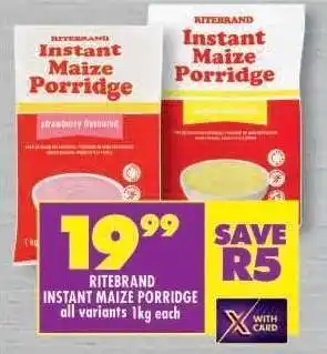 Shoprite RITEBRAND INSTANT MAIZE PORRIDGE offer
