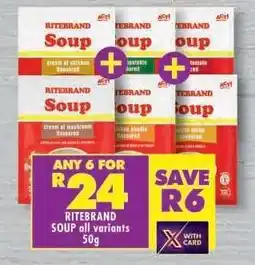 Shoprite RITEBRAND SOUP all variants 50g offer