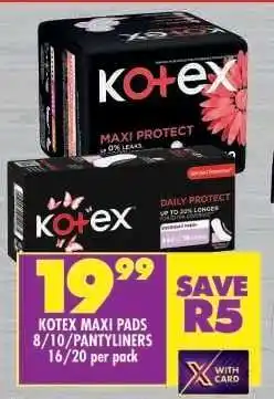 Shoprite Kotex Maxi Pads offer