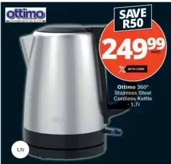 Checkers Ottimo 360° Stainless Steel Cordless Kettle offer