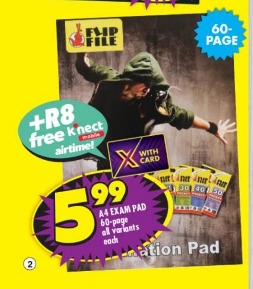 A4 Exam Pad 60Page All Variants each offer at Shoprite