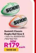 Game Summit Classic Rugby Ball Size 5 850006150/103/182/104 offer