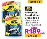 Game NPL Pre Ignite Pre Workout Grape 742133-150g offer