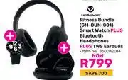 Game Volkano Fitness Bundle GM-BUN-001 (Smart Watch Plus Bluetooth Headphones Plus TWS Earbuds) offer