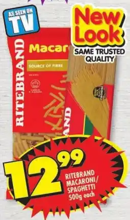Shoprite Ritebrand macaroni/ spaghetti offer