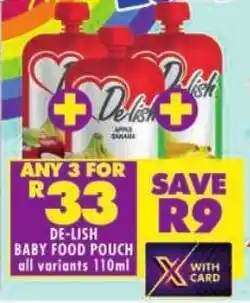 Shoprite De-lish baby food pouch offer