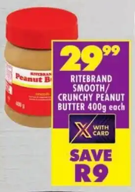 Shoprite Ritebrand smooth/ crunchy peanut butter offer