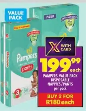 Shoprite Pampers value pack disposable nappies/ pants offer