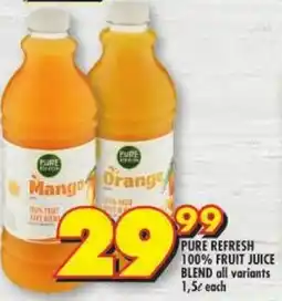 Shoprite Pure refresh 100% fruit juice blend offer