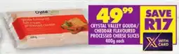Shoprite Crystal valley gouda/ cheddar flavoured processed cheese slices offer