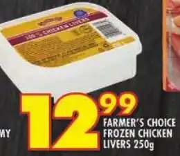 Shoprite Farmer's choice frozen chicken livers offer