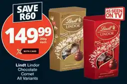 Checkers Lindt Lindor Chocolate Cornet All Variants offer