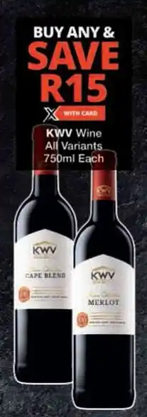 Checkers KWV Wine All Variants offer