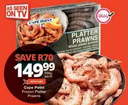 Checkers Cape Point Frozen Platter Prawns offer