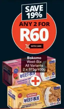 Checkers Bokomo Weet-Bix All Variants offer
