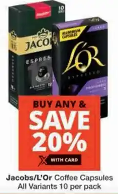 Checkers Jacobs/ L'Or Coffee Capsules All Variants offer