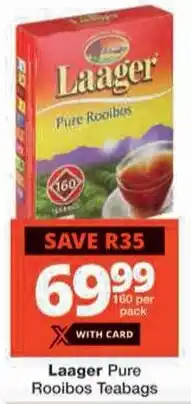 Checkers Laager Pure Rooibos Teabags offer